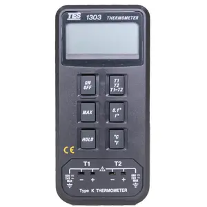 TES-1303 Digital Dual Input K Type Thermocouple Thermometer Measuring Range -50C to 1300C