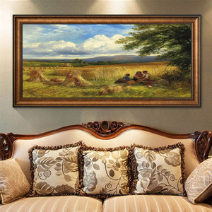 Decoración de Sala de Estar Estilo Chino, <span class=keywords><strong>Pintura</strong></span> Artística de <span class=keywords><strong>Paisaje</strong></span> de Cosecha de Arroz - Product Image 3