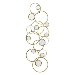 Cina specchio fornitore di cerchi geometrici decorativi appesi a parete cornice in metallo specchio parete arte decorazione - Product Image 1