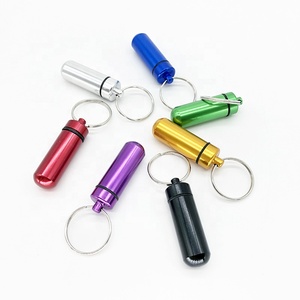 Promotional Custom Laser Logo Pill Case Metal Pill Box Seven Colors Rre Optional Aluminum Pill Box Key Ring