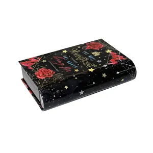 Металлическая Прямоугольная подарочная жестяная коробка в форме книги, рождественский подарок, жестяная банка, винтажная металлическая жестяная коробка