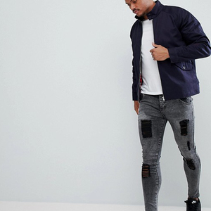 2018 ropa Casual Reglan manga hombres azul cremallera bombardero <span class=keywords><strong>chaqueta</strong></span> para el invierno - Product Image 1