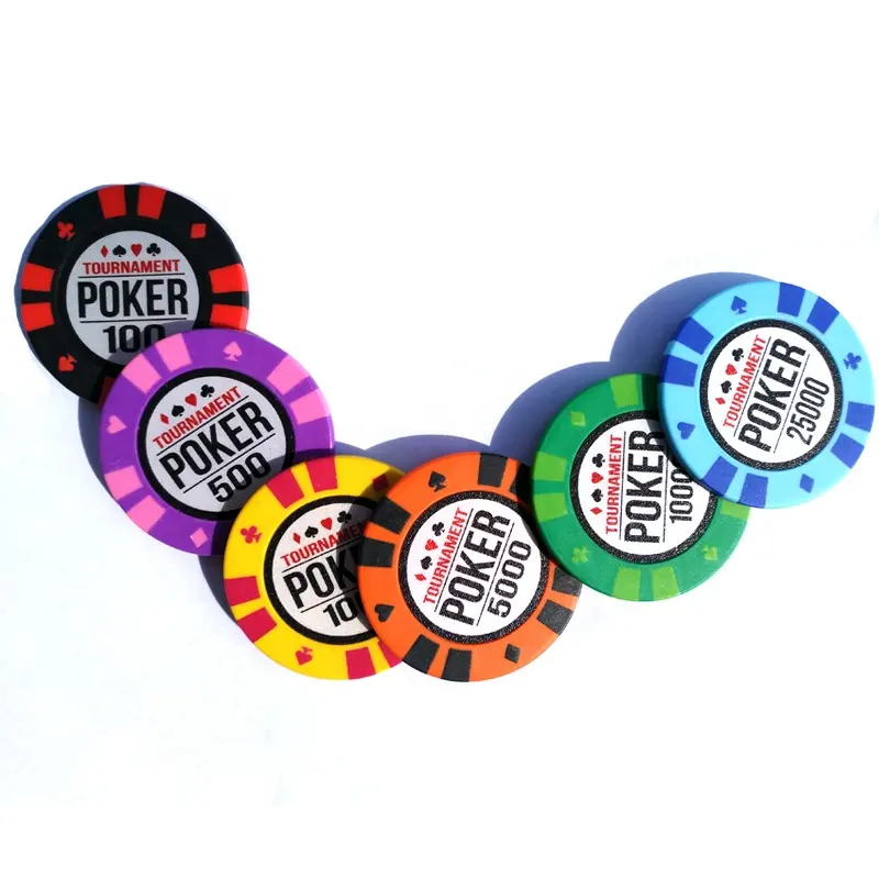 Квадратный покерный чип 40 мм с наклейками Для турнира