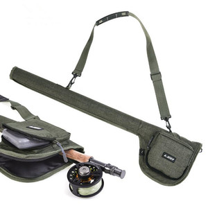 Borse per mulinello per canna da Pesca a <span class=keywords><strong>mosca</strong></span> cintura di tela <span class=keywords><strong>borsa</strong></span> per zaino a tracolla per mulinello da Pesca multifunzione portatile per carpa Pesca - Product Image 1