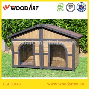 Tipo de casa grande de madera puertas dobles Casa de perrera - Product Image 5