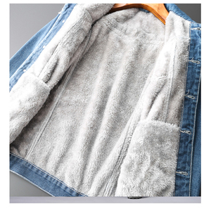 Chaqueta de mezclilla de lana gruesa de moda de los hombres 2019 Chaqueta de mezclilla de invierno de <span class=keywords><strong>la</strong></span> moda de invierno de <span class=keywords><strong>gra</strong></span> - Product Image 4