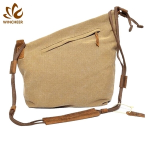 Professionnel hobo hippie fronde bandoulière en cuir garniture tissu sac à main messenger hommes <span class=keywords><strong>cir</strong></span>é toile épaule longue <span class=keywords><strong>bande</strong></span> sac - Product Image 4