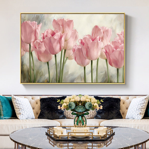 Bel modello moderno pop art dipinto a mano a olio <span class=keywords><strong>di</strong></span> fiori <span class=keywords><strong>di</strong></span> tulipano su tela - Product Image 4