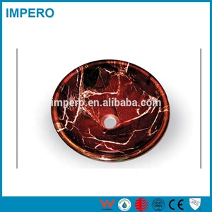 <span class=keywords><strong>Oceano</strong></span> <span class=keywords><strong>Blu</strong></span> Decorato Temperato Recipiente di Vetro Lavandino del bagno Lavabo - Product Image 4