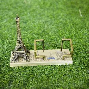 Più nuovo ufficio decorazione tavolo regalo stile torre Eiffel titolare della carta di nome scrivania Set di cancelleria penna organizzatore di archiviazione