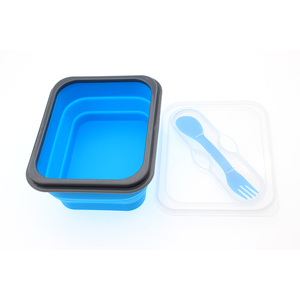 <span class=keywords><strong>Barato</strong></span> elegante compartimento único de silicona hecho cajas de almuerzo con tapa y cuchara - Product Image 5
