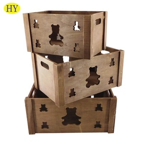 Top en bois naturel brun foncé couleur ours conception <span class=keywords><strong>caisse</strong></span> en bois en gros - Product Image 1