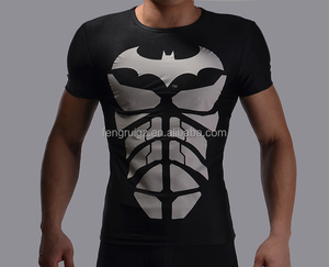 Camiseta de <span class=keywords><strong>la</strong></span> impresión 3D de <span class=keywords><strong>la</strong></span> <span class=keywords><strong>manga</strong></span> 3D del palo del <span class=keywords><strong>gimnasio</strong></span> del super héroe de los hombres de encargo - Product Image 3
