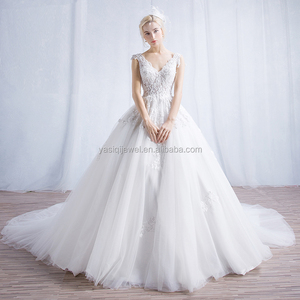 En gros la main perles robe de bal dos nu robe de mariée - Product Image 3