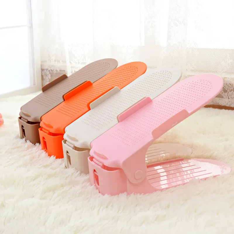 Chinese products wholesale adjustable simple function multifunctional space saver double layer simple designs shoe plastic rack