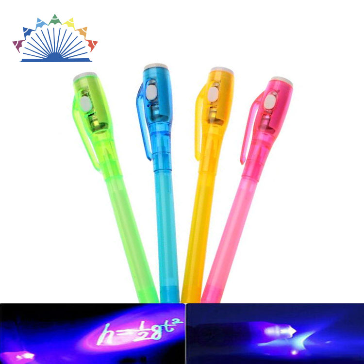 2 in 1 Kugelschreiber Highlighter Stift Unsichtbare Tinte Stift Gebaut in UV-Licht Magie Textmarker