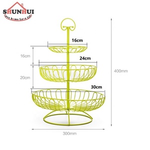 Support <span class=keywords><strong>de</strong></span> panier à fruits en fer métallique, pour légumes, collations, pain, comptoir <span class=keywords><strong>de</strong></span> stockage, pour fruits, 3 niveaux - Product Image 4