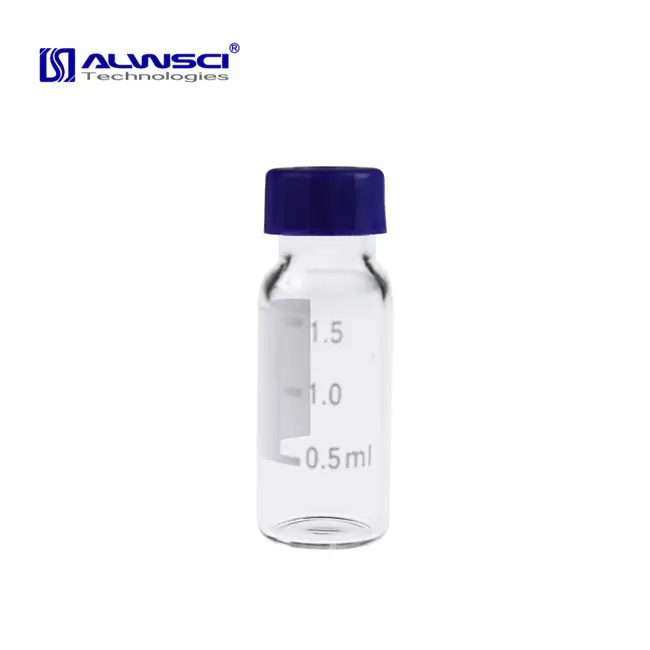 2ml clear glass wide opening mouth autosampler vials with marking and cap 9-V1002+9-SP3002-2A