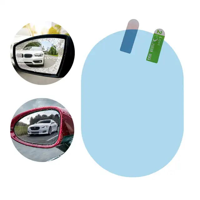 سيارة مكافحة المياه ضباب فيلم مكافحة الضباب غير نافذ للمطر مسعور مرآة الرؤية الخلفية المضادة للوهج زجاج النافذة أزرق/شفاف واقية