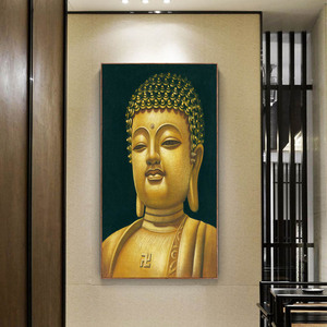 Desain populer <span class=keywords><strong>buddha</strong></span> dilukis tangan kualitas tinggi dekorasi kepala <span class=keywords><strong>buddha</strong></span> lukisan minyak di kanvas Dekorasi Rumah