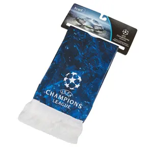 promoção logotipo personalizado fã de futebol cachecol de futebol Da Liga Dos Campeões do esporte lenço com cartão de cabeça
