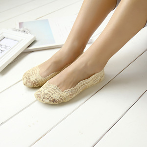 Youki kaus kaki karet silikon wanita, 10 warna anti-selip tanpa pertunjukkan renda rajut tipis dengan pola titik bernapas dan Logo pada manset - Product Image 2