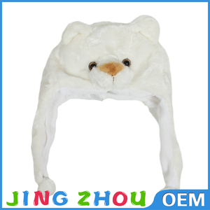 Barato lindo peluche oso polar, oso polar sombrero oso polar con forma de animal peludo sombrero de invierno - Product Image 2