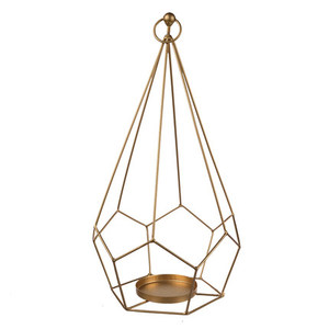 Nordic Rectangle Metal Frame with Wire Geometry Gold Votive <strong>Tealight</strong> Candle Holder <strong>Lantern</strong> for Home Decor - Product Image 3