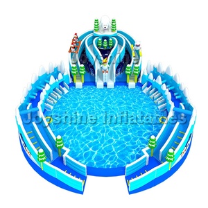 Gigante volar patio niños y adultos jugar inflable tierra tema del agua de piscina Parque juegos con diapositivas - Product Image 3