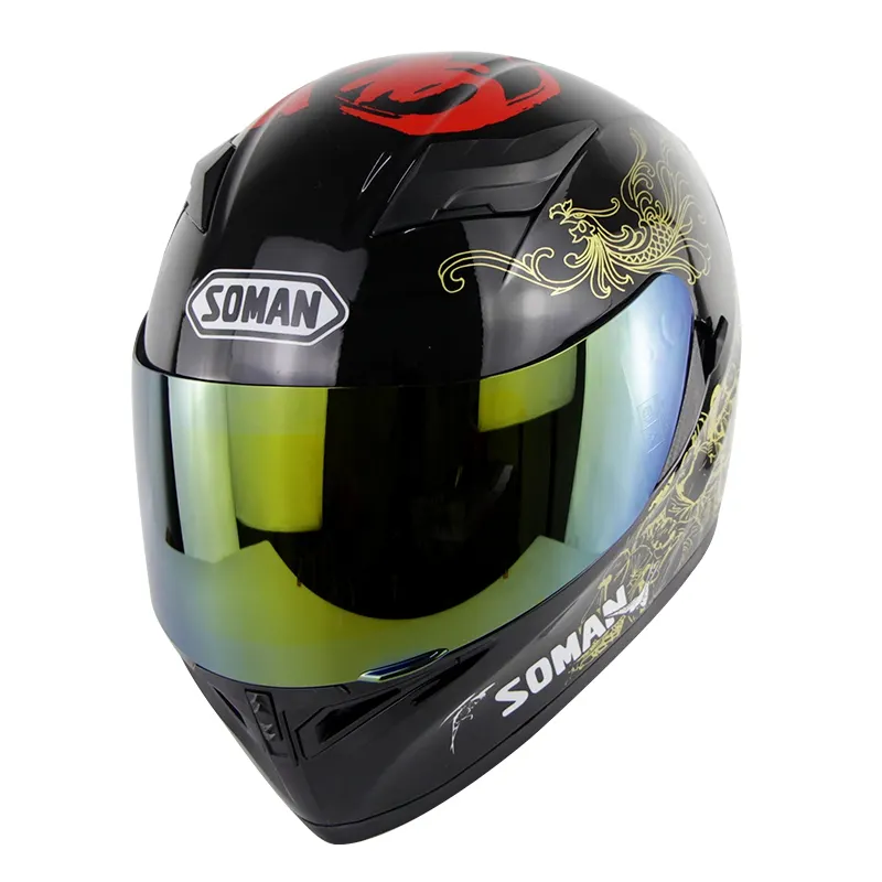 Сертификация DOT, мотоциклетный шлем с двойным объективом, откидной шлем, защитный шлем Soman SM960