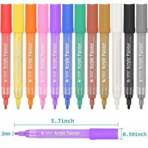 STA-rotuladores acrílicos permanentes para pintura de niños, rotuladores acrílicos de alta calidad, venta al por mayor, 12/24 colores - Product Image 3