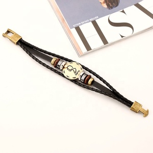Nueva llegada de tejida pulsera de cuero genuino para hombres - Product Image 4