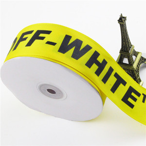 grosgrain Por el rollo de logotipo 50mm 2 pulgadas tejer grogrén (ligamento tafetán cinta impresa cinta - Product Image 2
