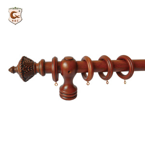 Tringles à rideaux en bois or Antique de luxe pour décoration de fenêtre, prix d'usine - Product Image 3