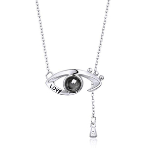 Regalo creativo S925 collar de plata esterlina de memoria idiomas proyección 100 idiomas exprés <span class=keywords><strong>te</strong></span> amo collar - Product Image 2