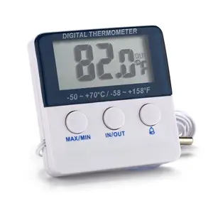 Thermomètre numérique pour alarme, outil de mesure de la température, max min, LCD entrée et sortie magnétique, sonde maximale