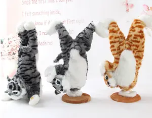 Juguete musical de peluche de conejo y gato, juguete eléctrico personalizado para cantar