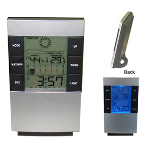 Nhiệt Kế Đo Độ Ẩm Điện Tử Kỹ Thuật Số LCD Đèn Nền Nhiệt Độ Độ Ẩm Meter Trạm Thời Tiết Trong Nhà Ngoài Trời Đồng Hồ - Product Image 4