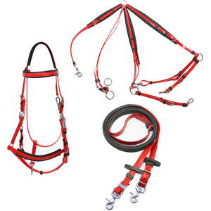 Il Set di briglie in Nylon regolabile all'ingrosso include selle in PVC con cavezze di resistenza australiana da corsa <span class=keywords><strong>accessori</strong></span> inglesi - Product Image 1