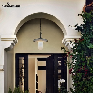 Lampada a Sospensione Moderna Savia <span class=keywords><strong>per</strong></span> Esterni in Alluminio E27 40W Impermeabile Lampadario da Soffitto <span class=keywords><strong>per</strong></span> Balcone e Corridoio - Product Image 6
