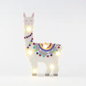 ラマLEDナイトライトベビーアルパカ壁の装飾おもちゃマーキーサインライト動物の形のクリスマス用ライトランプ