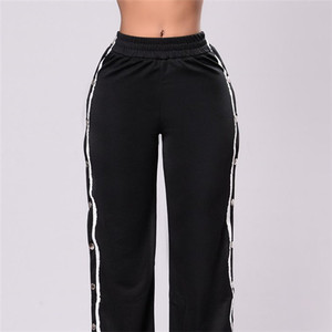 Nuovi <span class=keywords><strong>pantaloni</strong></span> <span class=keywords><strong>neri</strong></span> personalizzati <span class=keywords><strong>pantaloni</strong></span> a gamba larga da <span class=keywords><strong>donna</strong></span> per tutta la stagione - Product Image 4