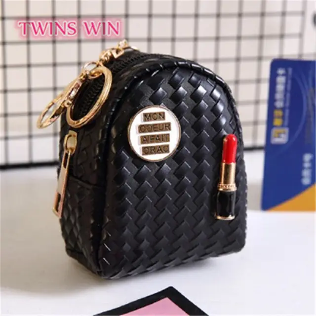 Venta al por mayor nuevo mini monedero lápiz labial de moda mochila mini monedero de la moneda con Llave de Anillo 617