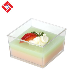 A medida cuadrado al por mayor de plástico desechables de plástico Mini jalea de comer <span class=keywords><strong>el</strong></span> postre tazas - Product Image 4
