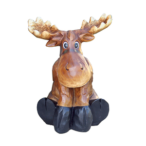 Wholesale cute christmas sitting <strong>resin</strong> <strong>moose</strong> <strong>statue</strong> eco-friendly for holiday decoration & gift christamas and decoration - Product Image 1