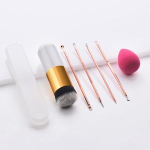 4PCS Private Logo Accettato di Rimozione di Comedone Rosa di Bellezza Spugna Kabuki Spazzole di Trucco Naso Brufolo Acne Rimozione della Cicatrice Set - Product Image 3