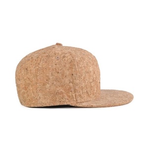 En gros mode personnalisée <span class=keywords><strong>blanc</strong></span> plat brim 6 panneaux en bois de liège en cuir <span class=keywords><strong>snapback</strong></span> chapeau casquette - Product Image 3