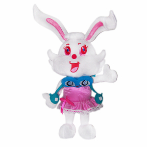 Morbido giocattolo bello stile di modo <span class=keywords><strong>peluche</strong></span> <span class=keywords><strong>coniglio</strong></span> <span class=keywords><strong>bianco</strong></span> con i vestiti e le orecchie lunghe - Product Image 5