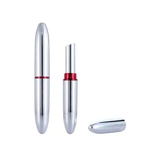 wholesale silvery bullet shaped lipstick container empty slim lipstick tube