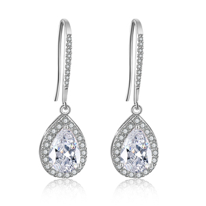 RAKOL-pendientes colgantes de boda EP686, de cristal, CZ, circón, de lujo, EP686 - Product Image 1